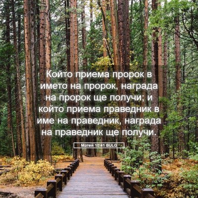 Picture 05 - Матей 10:41 BULG - Който приема пророк в - Bible Verse Picture