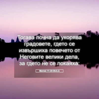 Picture 05 - Матей 11:20 BULG - Тогава почна да укорява - Bible Verse Picture