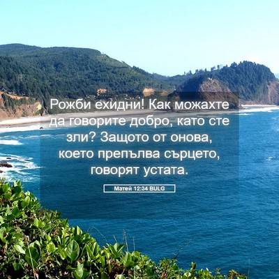 Picture 05 - Матей 12:34 BULG - Рожби ехидни! Как можахте - Bible Verse Picture