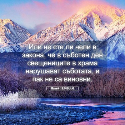 Picture 05 - Матей 12:5 BULG - Или не сте ли чели в закона, - Bible Verse Picture