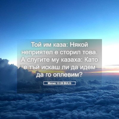 Picture 05 - Матей 13:28 BULG - Той им каза: Някой - Bible Verse Picture