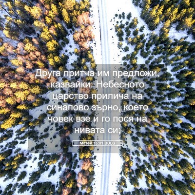 Picture 05 - Матей 13:31 BULG - Друга притча им предложи, - Bible Verse Picture