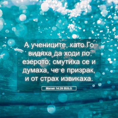Picture 05 - Матей 14:26 BULG - А учениците, като Го видяха - Bible Verse Picture