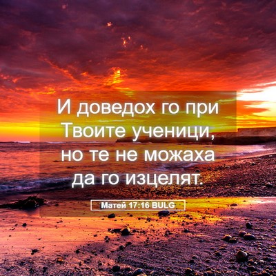 Picture 05 - Матей 17:16 BULG - И доведох го при Твоите - Bible Verse Picture