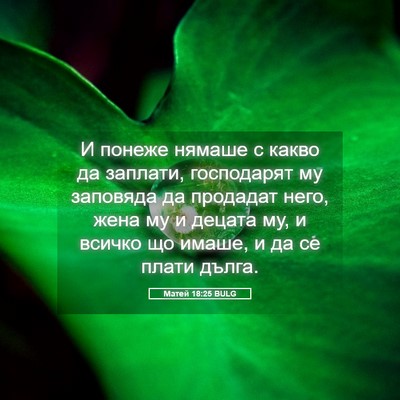 Picture 05 - Матей 18:25 BULG - И понеже нямаше с какво да - Bible Verse Picture