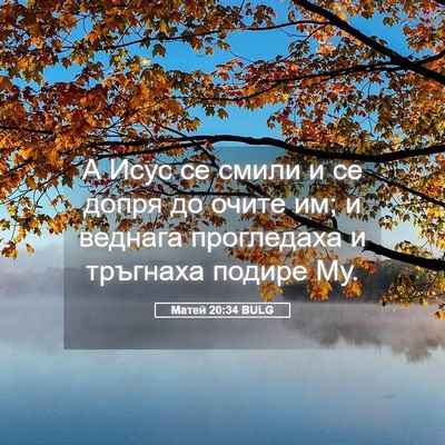 Picture 05 - Матей 20:34 BULG - А Исус се смили и се допря - Bible Verse Picture