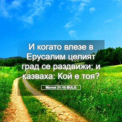 Picture 05 - Матей 21:10 BULG - И когато влезе в Ерусалим - Bible Verse Picture