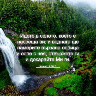 Picture 05 - Матей 21:2 BULG - Идете в селото, което е - Bible Verse Picture