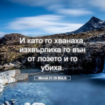 Picture 05 - Матей 21:39 BULG - И като го хванаха, - Bible Verse Picture