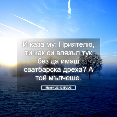 Picture 05 - Матей 22:12 BULG - И каза му: Приятелю, ти как - Bible Verse Picture