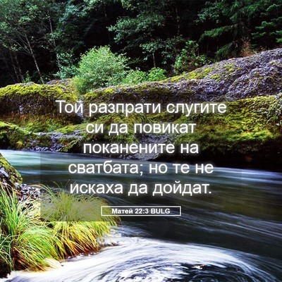 Picture 05 - Матей 22:3 BULG - Той разпрати слугите си да - Bible Verse Picture