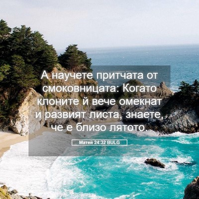 Picture 05 - Матей 24:32 BULG - А научете притчата от - Bible Verse Picture