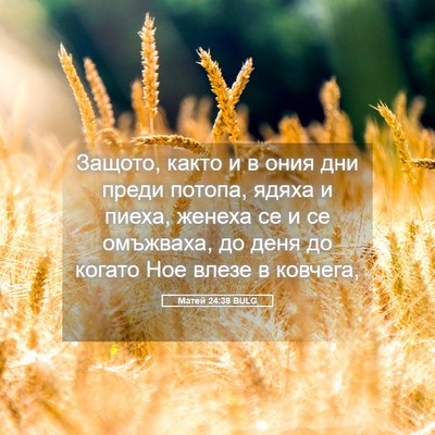 Picture 05 - Матей 24:38 BULG - Защото, както и в ония дни - Bible Verse Picture