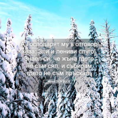 Picture 05 - Матей 25:26 BULG - А Господарят му в отговор - Bible Verse Picture