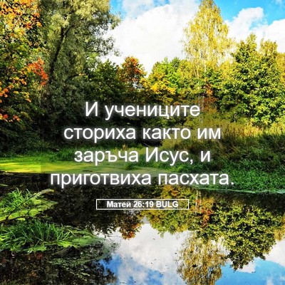Picture 05 - Матей 26:19 BULG - И учениците сториха както - Bible Verse Picture