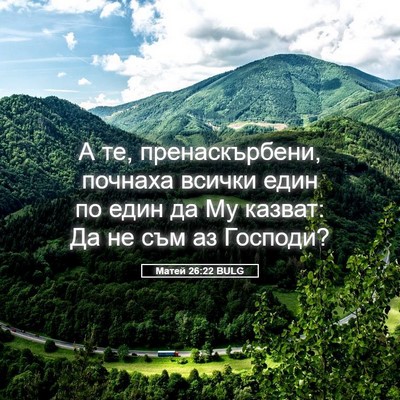 Picture 05 - Матей 26:22 BULG - А те, пренаскърбени, - Bible Verse Picture