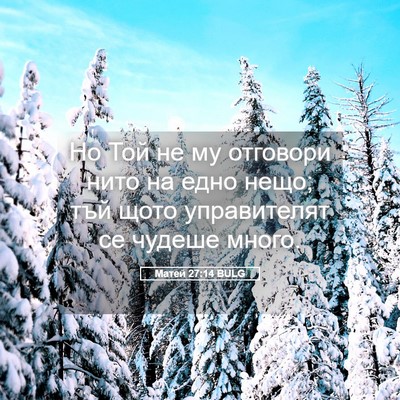 Picture 05 - Матей 27:14 BULG - Но Той не му отговори нито - Bible Verse Picture