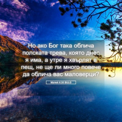 Picture 05 - Матей 6:30 BULG - Но ако Бог така облича - Bible Verse Picture