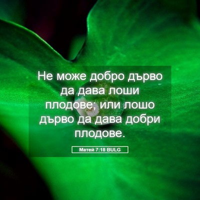 Picture 05 - Матей 7:18 BULG - Не може добро дърво да дава - Bible Verse Picture