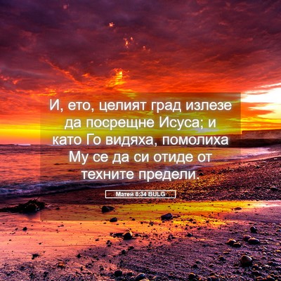 Picture 05 - Матей 8:34 BULG - И, ето, целият град излезе - Bible Verse Picture