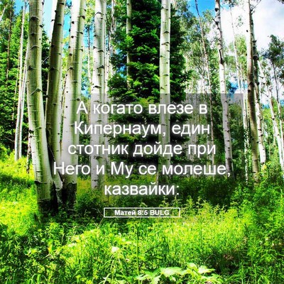Picture 05 - Матей 8:5 BULG - А когато влезе в Кипернаум, - Bible Verse Picture