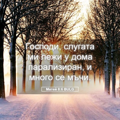 Picture 05 - Матей 8:6 BULG - Господи, слугата ми лежи у - Bible Verse Picture