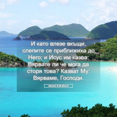 Picture 05 - Матей 9:28 BULG - И като влезе вкъщи, слепите - Bible Verse Picture