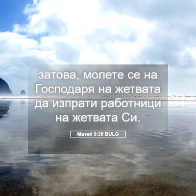 Picture 05 - Матей 9:38 BULG - затова, молете се на - Bible Verse Picture