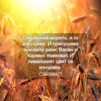 Picture 05 - Наум 1:4 BULG - Смъмрюва морето, и го - Bible Verse Picture