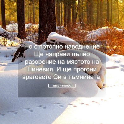 Picture 05 - Наум 1:8 BULG - Но с потопно наводнение Ще - Bible Verse Picture