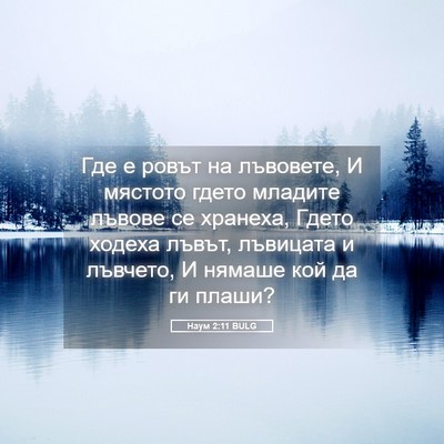 Picture 05 - Наум 2:11 BULG - Где е ровът на лъвовете, И - Bible Verse Picture