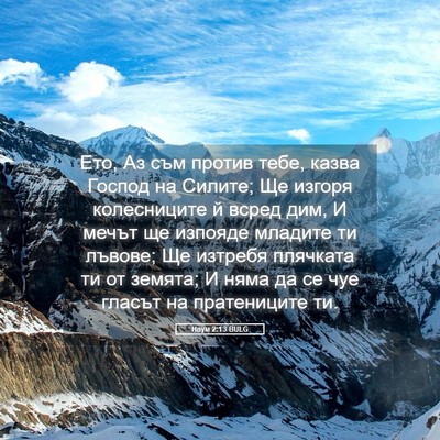 Picture 05 - Наум 2:13 BULG - Ето, Аз съм против тебе, - Bible Verse Picture