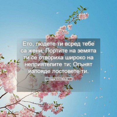 Picture 05 - Наум 3:13 BULG - Ето, людете ти всред тебе - Bible Verse Picture