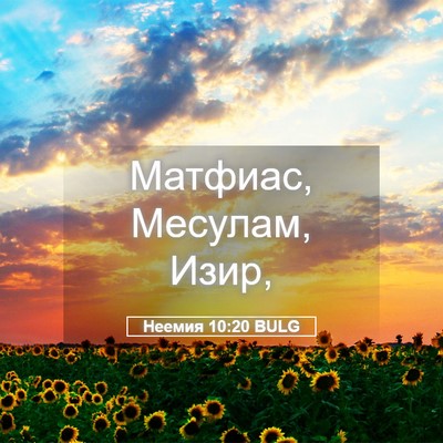 Picture 05 - Неемия 10:20 BULG - Матфиас, Месулам, - Bible Verse Picture