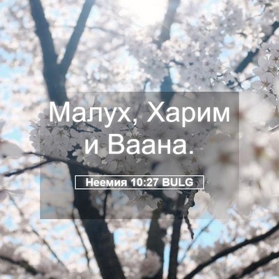 Picture 05 - Неемия 10:27 BULG - Малух, Харим и - Bible Verse Picture