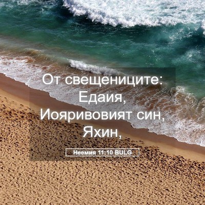 Picture 05 - Неемия 11:10 BULG - От свещениците: Едаия, - Bible Verse Picture