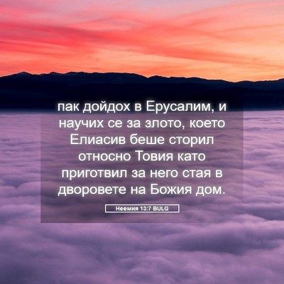 Picture 05 - Неемия 13:7 BULG - пак дойдох в Ерусалим, и - Bible Verse Picture