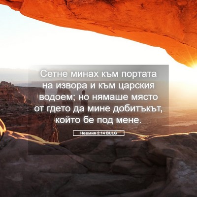Picture 05 - Неемия 2:14 BULG - Сетне минах към портата на - Bible Verse Picture