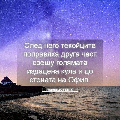 Picture 05 - Неемия 3:27 BULG - След него текойците - Bible Verse Picture