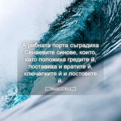 Picture 05 - Неемия 3:3 BULG - А рибната порта съградиха - Bible Verse Picture