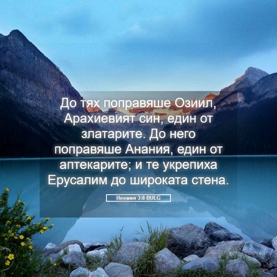 Picture 05 - Неемия 3:8 BULG - До тях поправяше Озиил, - Bible Verse Picture