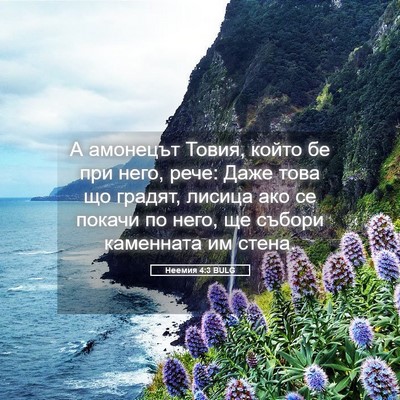 Picture 05 - Неемия 4:3 BULG - А амонецът Товия, който бе - Bible Verse Picture