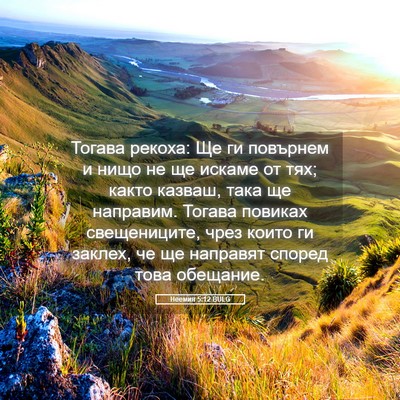 Picture 05 - Неемия 5:12 BULG - Тогава рекоха: Ще ги - Bible Verse Picture