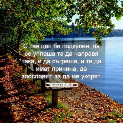 Picture 05 - Неемия 6:13 BULG - С тая цел бе подкупен, да се - Bible Verse Picture