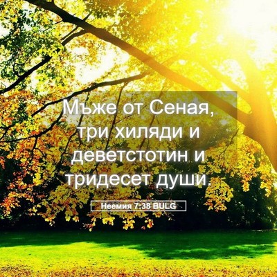 Picture 05 - Неемия 7:38 BULG - Мъже от Сеная, три хиляди и - Bible Verse Picture