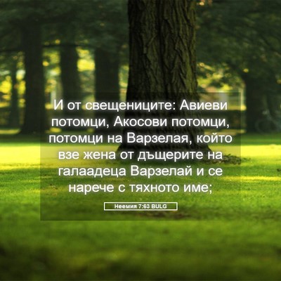 Picture 05 - Неемия 7:63 BULG - И от свещениците: Авиеви - Bible Verse Picture