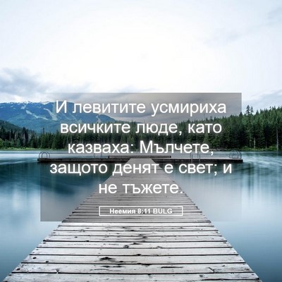 Picture 05 - Неемия 8:11 BULG - И левитите усмириха - Bible Verse Picture