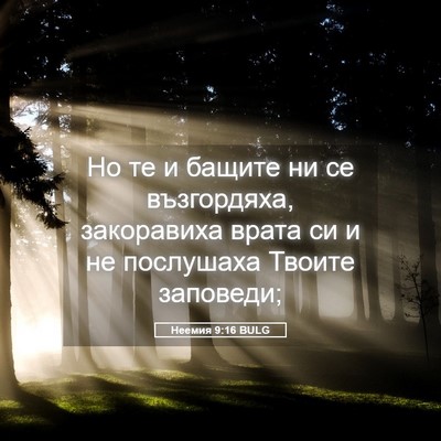 Picture 05 - Неемия 9:16 BULG - Но те и бащите ни се - Bible Verse Picture