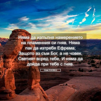 Picture 05 - Осия 11:9 BULG - Няма да изпълня - Bible Verse Picture