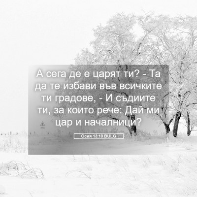 Picture 05 - Осия 13:10 BULG - А сега де е царят ти? - Та да - Bible Verse Picture